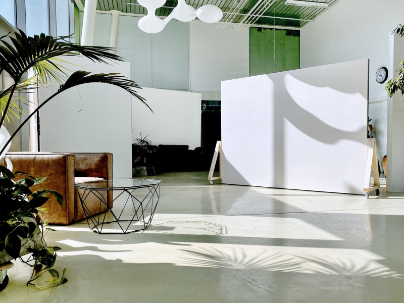 FD Loft TageslichtStudio - es stehen rollbare Stellwände kostenlos zur Verfügung